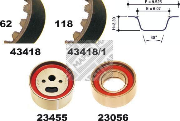 MAPCO 23418 комплект ремня грм на FIAT DUCATO Panorama (280)