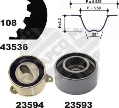 MAPCO 23536 комплект ремня грм на MAZDA 626 III (GD)