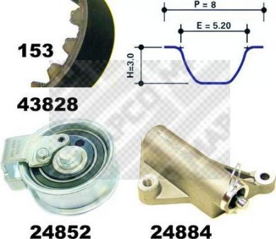 MAPCO 23908 комплект ремня грм на AUDI A4 Avant (8D5, B5)