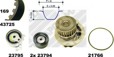 MAPCO 41725 водяной насос + комплект зубчатого ремня на OPEL VECTRA A (86_, 87_)