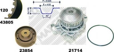 MAPCO 41805 водяной насос + комплект зубчатого ремня на AUDI 90 (81, 85, B2)