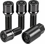 Секретные болты Matrix 674130F2 BC M14x1,5x33, чёрный хром, конус — 4 шт. + ключ Секретные болты Matrix 674130F2 BC M14x1,5x33, чёрный хром, конус — 4 шт. + ключ