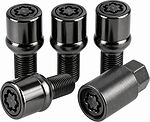 Секретные болты Matrix 684105F2 BC M14x1,5x27, чёрный хром, сфера — 4 шт. + ключ Секретные болты Matrix 684105F2 BC M14x1,5x27, чёрный хром, сфера — 4 шт. + ключ