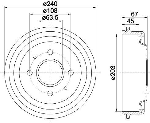 MINTEX MBD132 тормозной барабан на FORD FIESTA фургон (JV_)