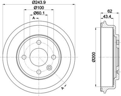 MINTEX MBD373 тормозной барабан на CHEVROLET AVEO седан (T300)