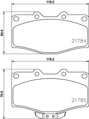 MINTEX MDB1514 комплект тормозных колодок, дисковый тормоз на TOYOTA HILUX II пикап (LN8_, RN5_, LN6_, YN6_, YN5_, LN5_, RN6_)