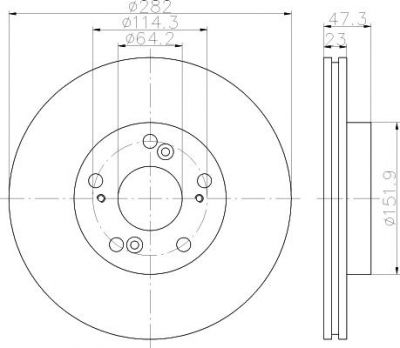 MINTEX MDC1567 тормозной диск на HONDA CR-V II (RD_)