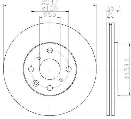 MINTEX MDC1733 тормозной диск на TOYOTA AYGO (PAB4_, KGB4_)