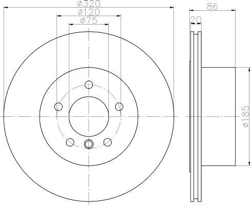 MINTEX MDC2497 тормозной диск на 5 Touring (E61)