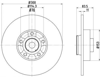 MINTEX MDC2513 тормозной диск на RENAULT LAGUNA III (BT0/1)