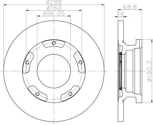 MINTEX MDC2552 тормозной диск на FORD TOURNEO CUSTOM автобус