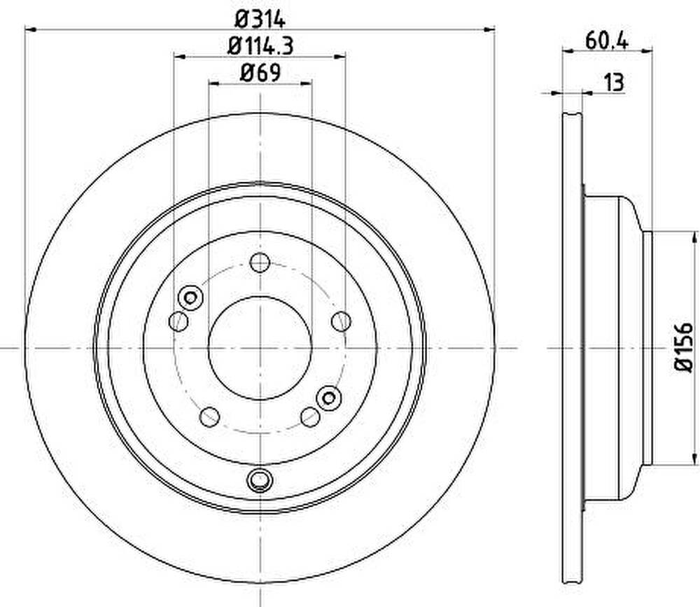 MINTEX MDC2659 тормозной диск на HYUNDAI GENESIS купе