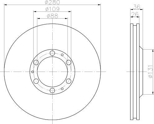 MINTEX MDC987 тормозной диск на OPEL FRONTERA B (6B_)