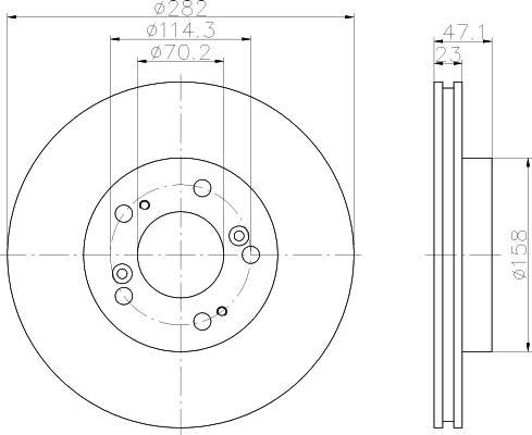 MINTEX MDC998 тормозной диск на HONDA CR-V I (RD)