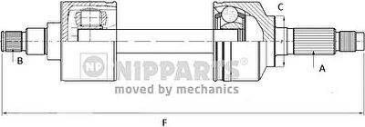 NIPParts N2802002 приводной вал на TOYOTA PLATZ (NCP1_)