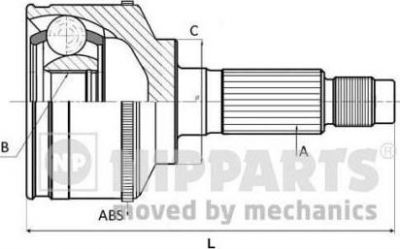 NIPParts N2822193 шарнирный комплект, приводной вал на TOYOTA LAND CRUISER 80 (_J8_)