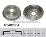 NIPParts N3402054 тормозной барабан на TOYOTA YARIS (NHP13_, NSP13_, NCP13_, KSP13_, NLP13_)