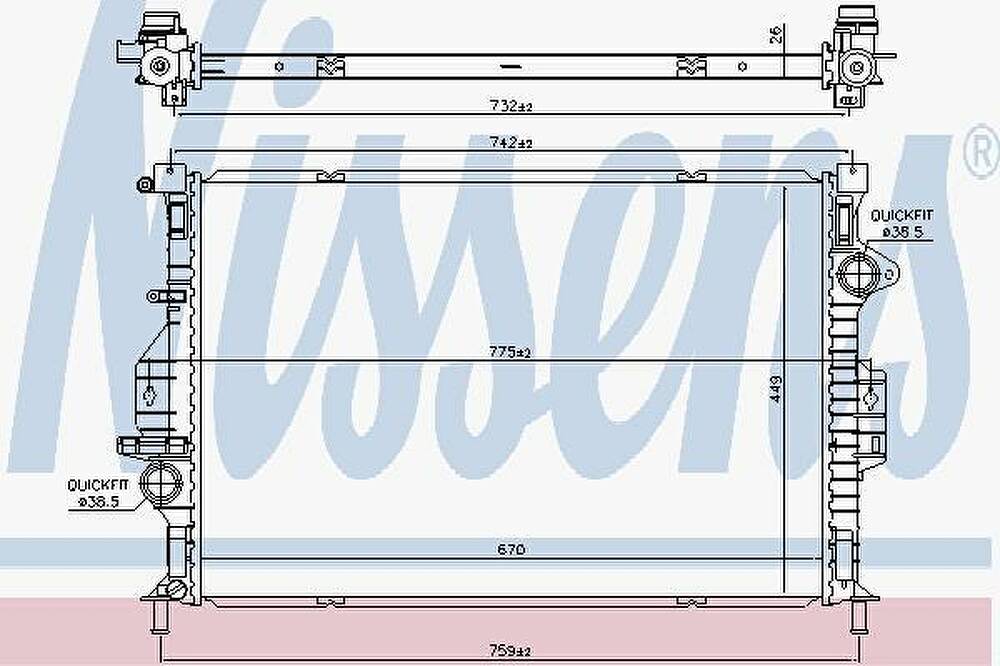 NISSENS Радиатор FO Kuga II 1,6 EcoBoost АКПП (66862)