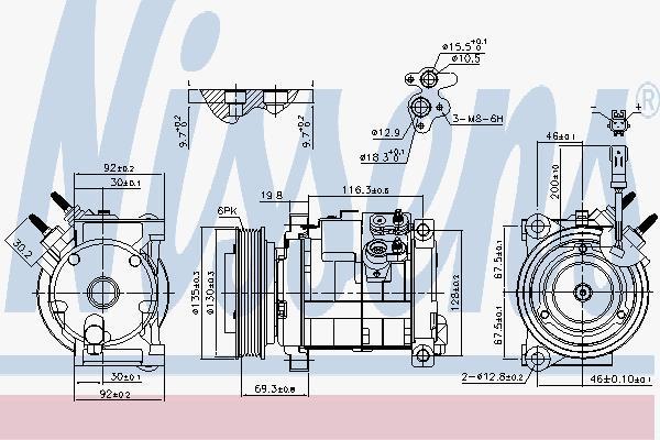 Nissens 890152 компрессор, кондиционер на DODGE CARAVAN (RG_)