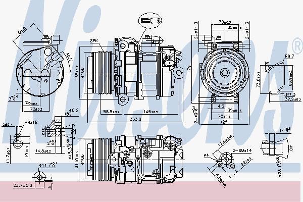 NISSENS Компрессор 5 F10 523i, 528i, 530i 2/10- 89595 (89595)