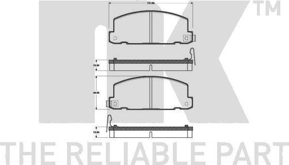 NK 221402 комплект тормозных колодок, дисковый тормоз на ISUZU GEMINI седан (JT)
