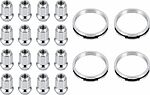 Монтажный комплект OZ Racing 81710040 для Nissan: 16 открытых гаек D24 M12x1,25, конус 60°, SW21, высота 25 мм, 4 кольца S 68/59,06 мм со стопорами