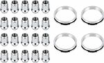 Монтажный комплект OZ Racing 81710065 для Infiniti и Nissan: 20 открытых гаек D24 M12x1,25, конус 60°, SW21, высота 25 мм, 4 кольца L 75/66,1 мм со стопорами