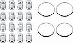 Монтажный комплект OZ Racing 81710070 для Hyundai, Mitsubishi, Volvo и Kia: 16 закрытых гаек D8 M12x1,5, конус 60°, SW21, высота 34 мм, 4 кольца L 75/67,1 мм со стопорами