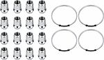 Монтажный комплект OZ Racing 81710071 для Hyundai, Mitsubishi, Volvo и Kia: 16 открытых гаек D21 M12x1,5, конус 60°, SW21, высота 25 мм, 4 кольца L 75/67,1 мм со стопорами