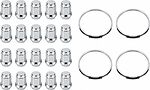 Монтажный комплект OZ Racing 81710072 для Chrysler, Dodge, Eagle, Ford, Mazda и Mitsubishi: 20 закрытых гаек D8 M12x1,5, конус 60°, SW21, высота 34 мм, 4 кольца L 75/67,1 мм со стопорами