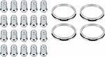 Монтажный комплект OZ Racing 81710104 для Honda: 20 закрытых гаек D6 M12x1,5, конус 60°, SW19, высота 34 мм, 4 кольца L 75/70,1 мм со стопорами