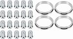 Монтажный комплект OZ Racing 81710312 для Honda, Cadillac и Pontiac: 20 закрытых гаек D6 M12x1,5, конус 60°, SW19, высота 34 мм, 4 кольца XL 79/70,3 мм со стопорами