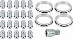 Монтажный комплект OZ Racing 81710326 для Land Rover: 20 закрытых гаек D6 M12x1,5, конус 60°, SW19, высота 34 мм, 4 кольца XL 79/64,1 мм со стопорами и редукционная втулка 19/22 мм