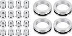 Монтажный комплект OZ Racing 81710342 для Hyundai, Mazda и Toyota: 16 закрытых гаек D8 M12x1,5, конус 60°, SW21, высота 34 мм, 4 кольца L 75/54,06 мм со стопорами