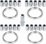 Монтажный комплект OZ Racing 81710437: 20 гаек DST20A M12x1,5, конус 60°, 4 кольца S 68/54,06 мм со стопорами и ключ CH19