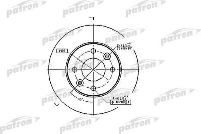 PATRON Диск тормозной передн RENAULT: 5 72-85, CLIO I 91-98, CLIO I фургон 91-98, RAPID фургон 85-98, SUPER 5 84-95, SUPER 5 фургон 84-96, TWINGO 93-, TWINGO фургон 93 (PBD1015)