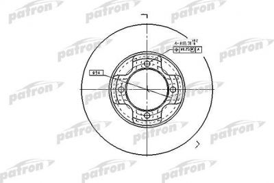 PATRON Диск тормозной передн MAZDA: 323 II 80-89, 323 II Hatchback 80-89, 323 III 85-89, 323 III Hatchback 85-89, 323 III Station Wagon 86-95 (PBD1964)