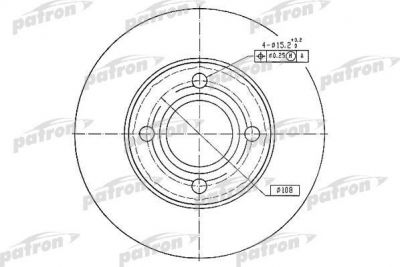 PATRON Диск тормозной передн AUDI: 80 91-94, CABRIOLET 91-94, COUPE 84-88, COUPE 88-96 (PBD2599)