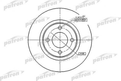 PATRON Диск тормозной передн AUDI: 80 91-94, 80 Avant 91-96, CABRIOLET 91-00, COUPE 88-96 (PBD2601)
