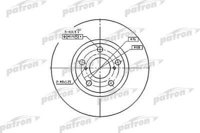 PATRON Диск тормозной передн TOYOTA: AVENSIS 97-03, AVENSIS Liftback 97-03, AVENSIS Station Wagon 97-03, CORONA седан 97-03 (PBD4046)