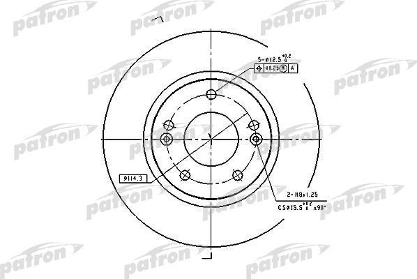 PATRON Диск тормозной передн HYUNDAI: HIGHWAY VAN 00-, SANTA FE 01-, TRAJET 00- (PBD4291)