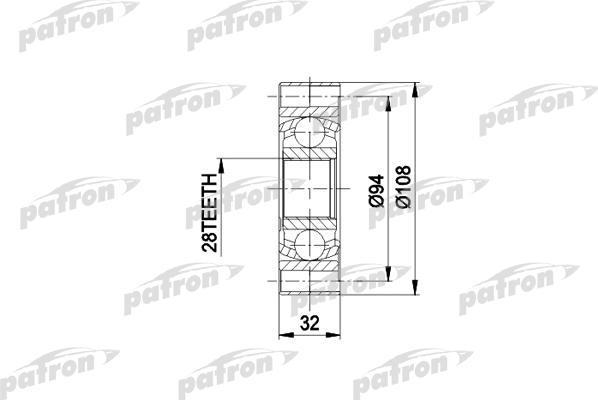 PATRON ШРУС внутр к-кт AUDI: 80, 90 2.3, 100 1.9-2.3, ALFA ROMEO: 164 (PCV3014)