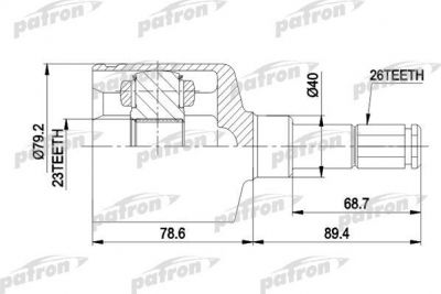 PATRON ШРУС внутр лев к-кт FORD: FOCUS 98 - 04, FOCUS универсал 99 - 04 АКПП 1.8, 2.0, 1,8TD (PCV4014)