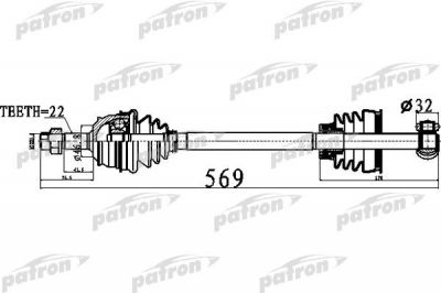 Patron PDS0484 приводной вал на FIAT TIPO (160)