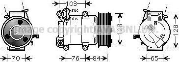 Prasco FDAK418 компрессор, кондиционер на FORD TRANSIT c бортовой платформой/ходовая часть