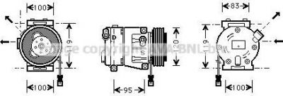 Prasco FTAK050 компрессор, кондиционер на FIAT PUNTO (188)