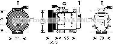 Prasco FTK031 компрессор, кондиционер на FIAT MAREA Weekend (185)