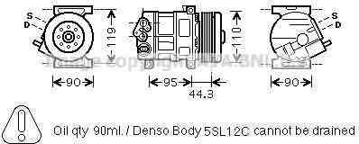 Prasco FTK330 компрессор, кондиционер на FIAT DOBLO фургон/универсал (263)