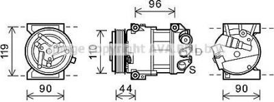 Prasco FTK407 компрессор, кондиционер на FIAT PUNTO (199)