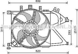 Prasco OL7660 вентилятор, охлаждение двигателя на OPEL CORSA C (F08, F68)